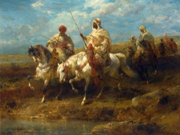 Arab Horsemen Artwork by Adolf Christian Schreyer