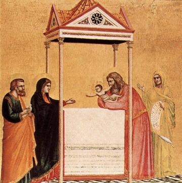 Presentation In The Temple Artwork by Giotto di Bondone