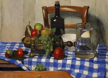 Still Life With Blue Checkered Tablecloth Artwork by Felix Vallotton