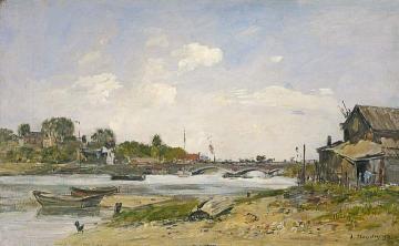 The Bridge over the Touques at Deauville Artwork by Eugène-Louis Boudin