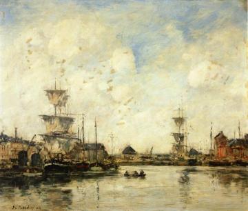 Fecamp, the Harbor Artwork by Eugène-Louis Boudin