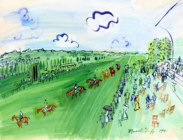 The Post Parade at Deauville Artwork by Raoul Dufy