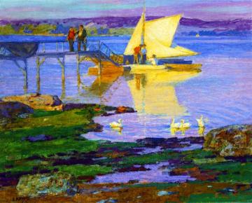 Boat at Dock Artwork by Edward Potthast