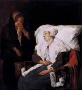 The Sick Girl Artwork by Gabriel Metsu