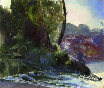Fisherman and Stream Artwork by George Wesley Bellows