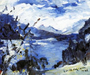 The Walchensee with Mountain Range and Shore Artwork by Lovis Corinth
