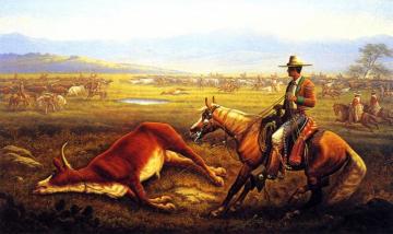Vaqueros At Roundup Artwork by James Walker