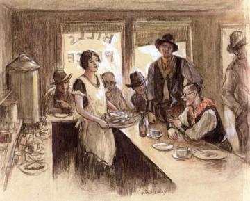 Bill's Place Artwork by John Steuart Curry