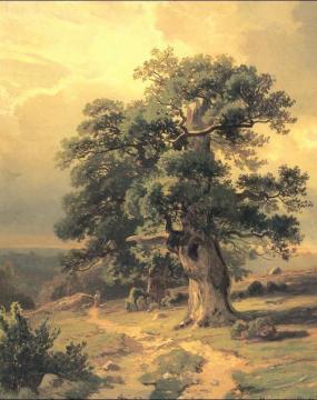 Oaks (study) Artwork by Ivan Ivanovich Shishkin