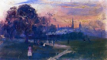 Evening Game Artwork by Sir Arthur Streeton