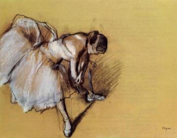 Dancer Adjusting Her Slipper Artwork by Edgar Degas