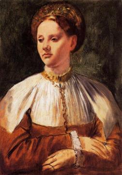 Portrait of a Young Woman (after Bacchiacca) Artwork by Edgar Degas