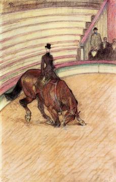 At The Circus: Dressage Artwork by Henri de Toulouse-Lautrec