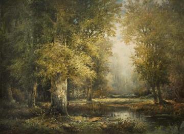 Forest Landscape Artwork by Adolf Kaufmann