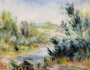 The Banks of a River, Rower in a Boat Artwork by Pierre Auguste Renoir