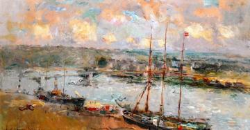 Rouen and Le Faubourg Saint-Sever Artwork by Albert Lebourg