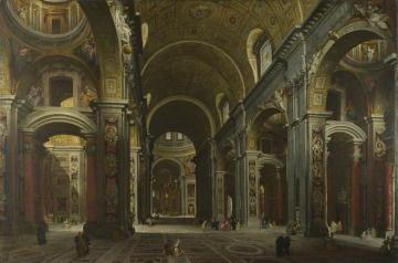 Interior Of St Peter's In Rome Artwork by Giovanni Paolo Pannini