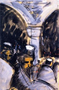 Old Women of the Provence in front of a Church Artwork by Auguste Chabaud