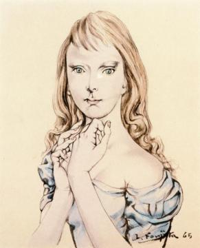 Portrait of a Young Woman Artwork by Tsuguharu Foujita