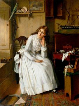 Florence Dombey In Captain Cuttle's Parlour Artwork by William Maw Egley