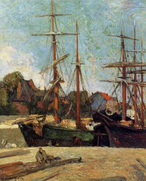 Schooner and Three-Master Artwork by Paul Gauguin