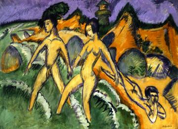 Striding into the Sea Artwork by Ernst Ludwig Kirchner