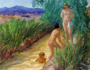 Bathers in the Acequia Madre Artwork by John Sloan