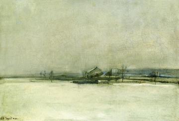 Winter Landscape With Barn Artwork by John Twachtman
