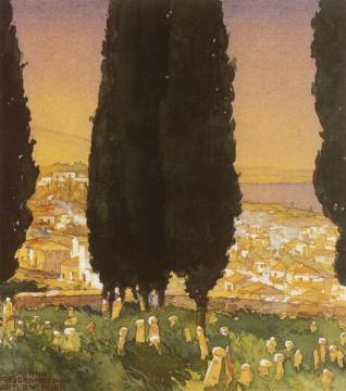 Smyrna, Cypress Cemetery (Zypressenfriedhof) Artwork by Bartle Kleber