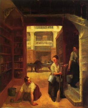 Scrubwoman, Astor Library Artwork by John Sloan