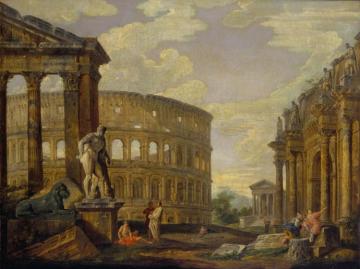 Ancient Roman Ruins Artwork by Giovanni Paolo Pannini