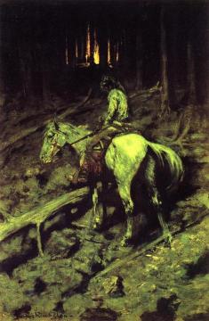 Apache Fire Signal Artwork by Frederic Remington