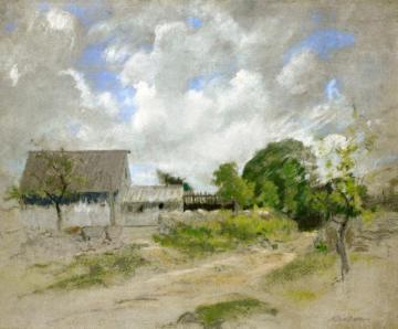 Farm Scene Artwork by John Twachtman