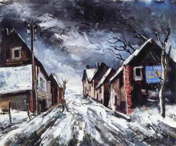 Snowy Road Artwork by Maurice De Vlaminck