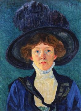 Lady With Hat Artwork by Sigismund Righini