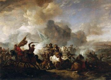 Skirmish of Horsemen between Orientals and Imperials Artwork by Philips Wouwermans
