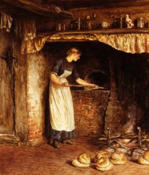 Baking Bread Artwork by Helen Allingham