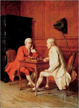 The Chess Game Artwork by Benjamin Eugene Fichel
