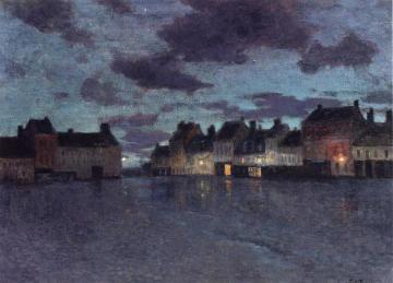 Marketplace in Dieppe, After a Rainstorm Artwork by Fritz Thaulow