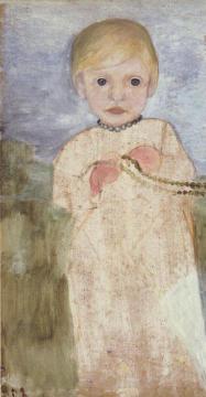 Mieke Vogeler with pearl necklace Artwork by Paula Modersohn-Becker