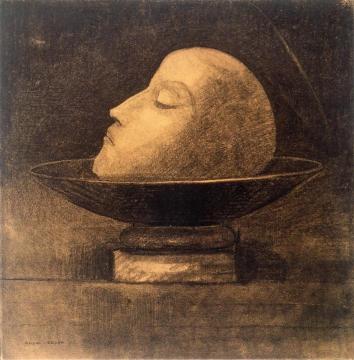 Martyr or Head of a Martyr in a Bowl Artwork by Odilon Redon