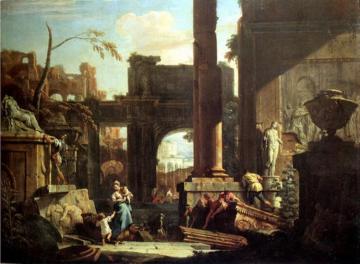 Classical Ruins And Figures Artwork by Sebastiano Ricci