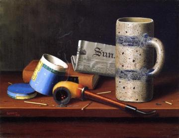 Still Life With Blue Tobacco Box Artwork by William Michael Harnett