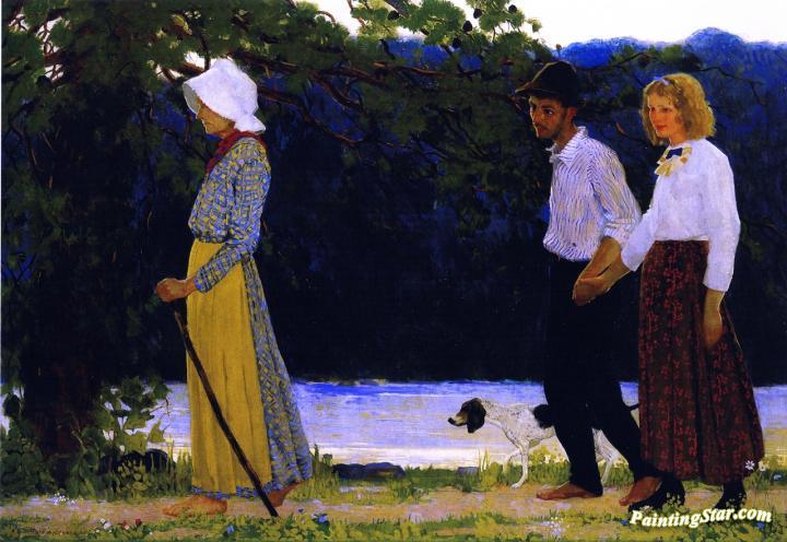 Mountain Courtship Artwork by James Roy Hopkins