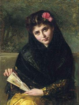 A Spanish Beauty Artwork by John Bagnold Burgess