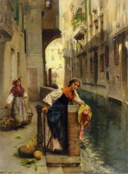 Fruit Sellers From The Islands, Venice Artwork by David Roberts