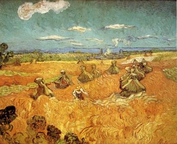 Wheat Stacks with Reaper Artwork by Vincent Van Gogh