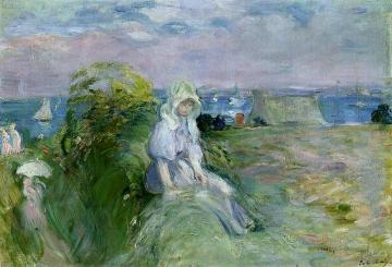 On the Cliff at Portrieux Artwork by Berthe Morisot
