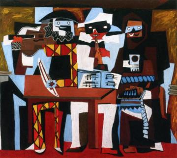 Musicians with Masks Artwork by Oscar Dominguez