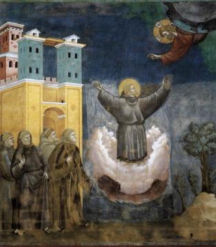 Legend Of St Francis: 12. Ecstasy Of St Francis (upper Church, San Francesco, Assisi) Artwork by Giotto di Bondone